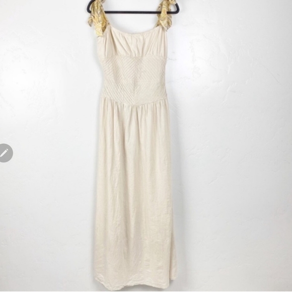**1 Left SZ 2**Free People Santorini Ivory Ecru Maxi Dress - Picture 13 of 16
